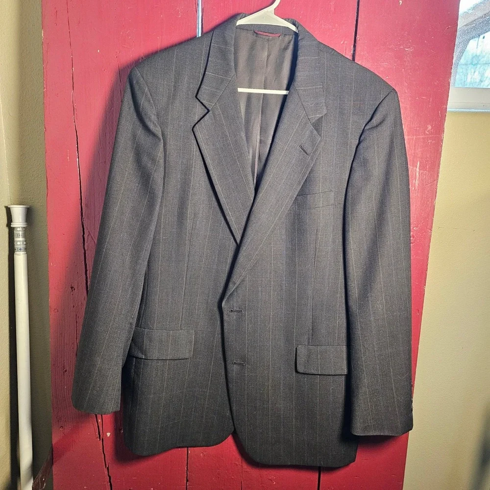 Hart‎ Schaffner Marx Mens Blazer Brown Windowpane Sport Coat 2 Button VTG